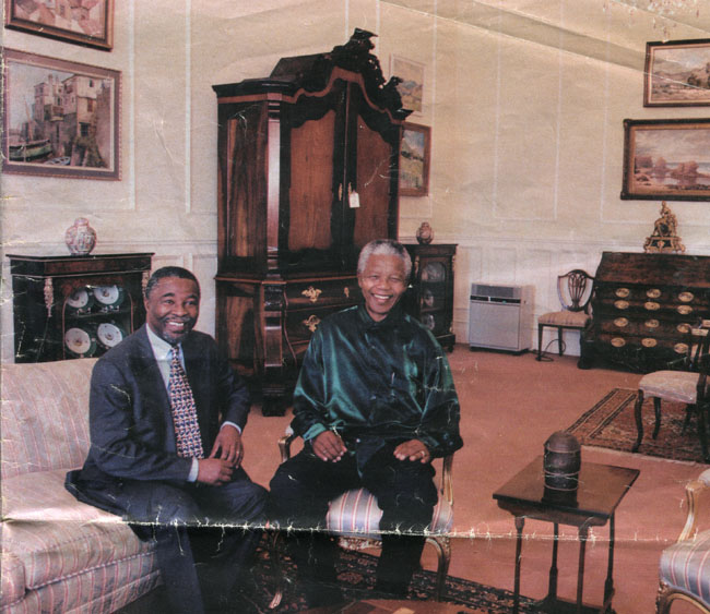 Nelson Mandela in his house