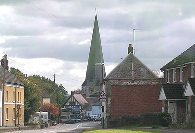 Image The detached bell tower of the church of St Mary, St Peter & St Paul at<br>Westbury on Severn, where John Taysom and Lydia Welch were married.