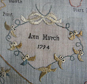 Antique embroidery, dated 1794
